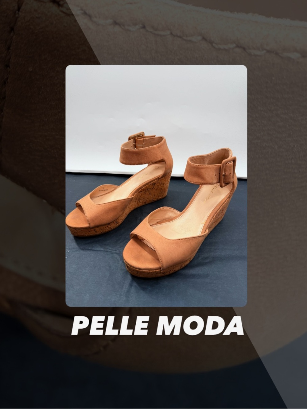 GUC Pelle Moda Oversize Buckle Cork Wedges
